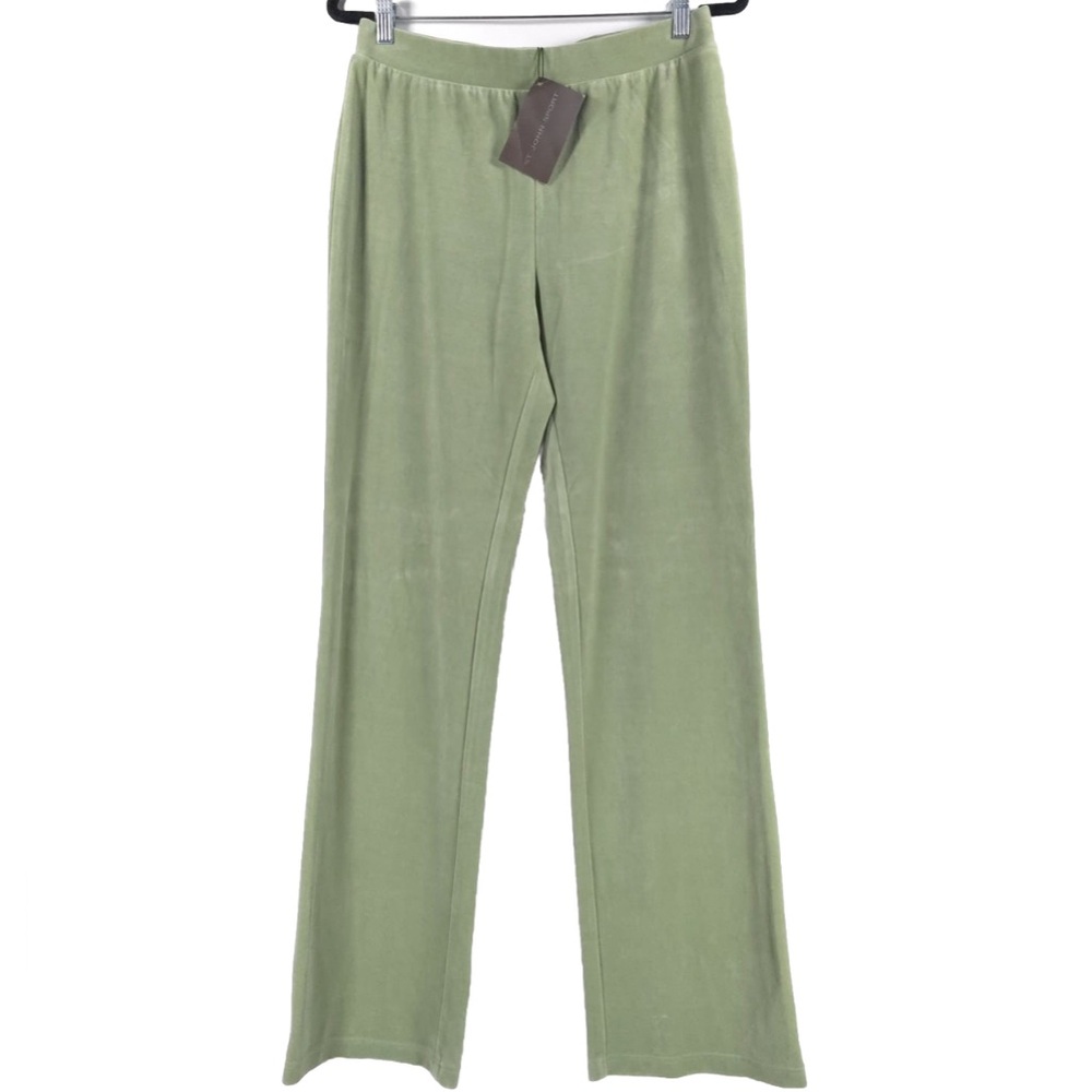 NWT ST. JOHN SPORT WILLOW Velvet Pull‎ on Elastic Waist Straight Pants MEDIUM